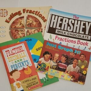 Educational Math Book Set - Fractions and Decimals - Set of 4 Books